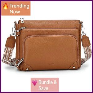 Anti-Theft Crossbody Bag with Built-in Wallet RFID Blocking Travel Purse